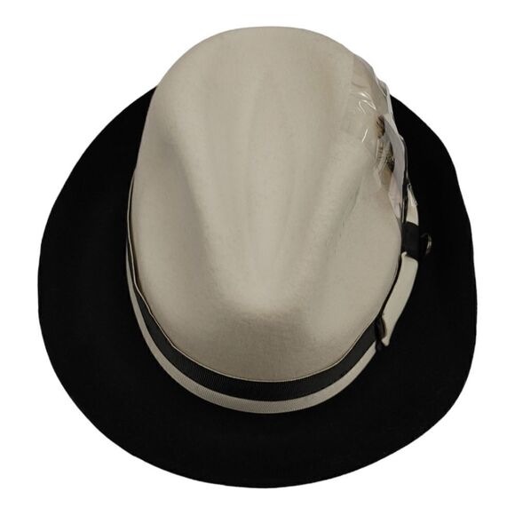 MEN'S BRUNO CAPELO CAESAR COLLECTION TWO TONE 100% WOOL FEDORA HAT CA351. - Picture 7 of 8